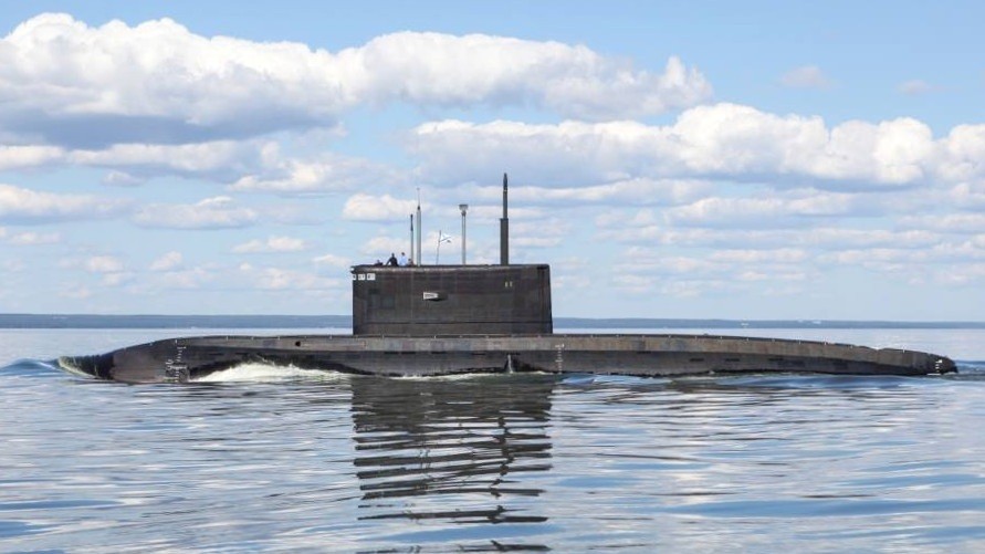 Photo: St. Andrew's flag is hoisted on the new diesel-electric Russian submarine "Krasnodar". Credit: mil.ru via Wikimedia Commons