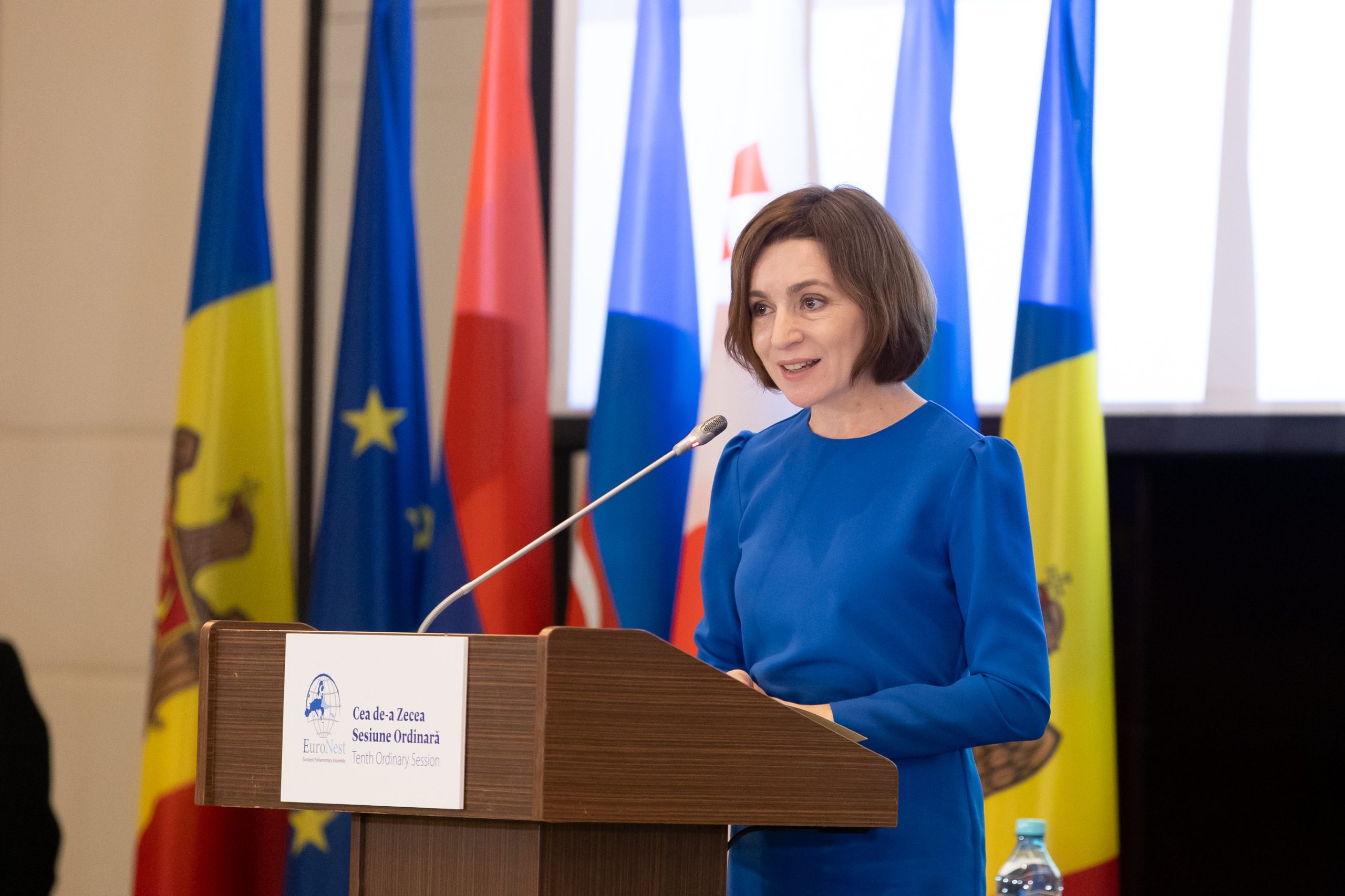 Photo: Maia Sandu (President, Republic of Moldova) at the EuroNest Parliamentary Assembly in Chisinau. Credit: @SMuresan via Twitter https://twitter.com/SMuresan/status/1627654735862849537/photo/1