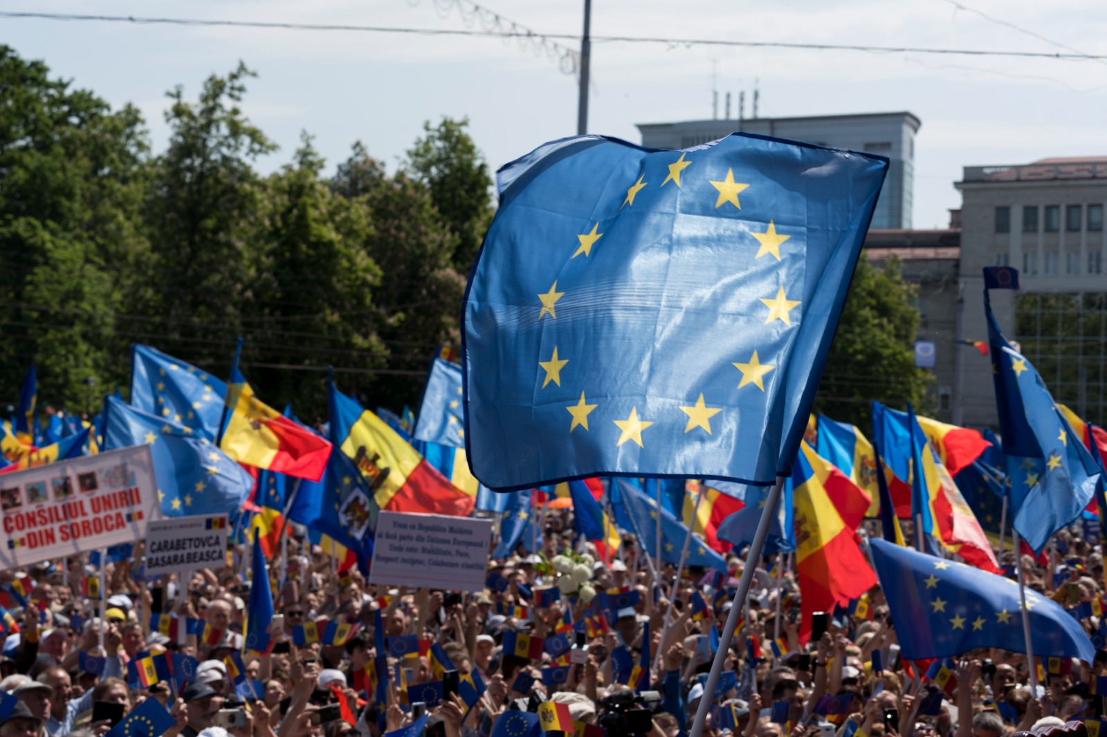 Photo: European Parliament President Roberta Metsola addresses participants of the European Moldova Assembly rally in Chisinau. Credit: @Europarl_EN via Twitter https://twitter.com/Europarl_EN/status/1660250334554365952