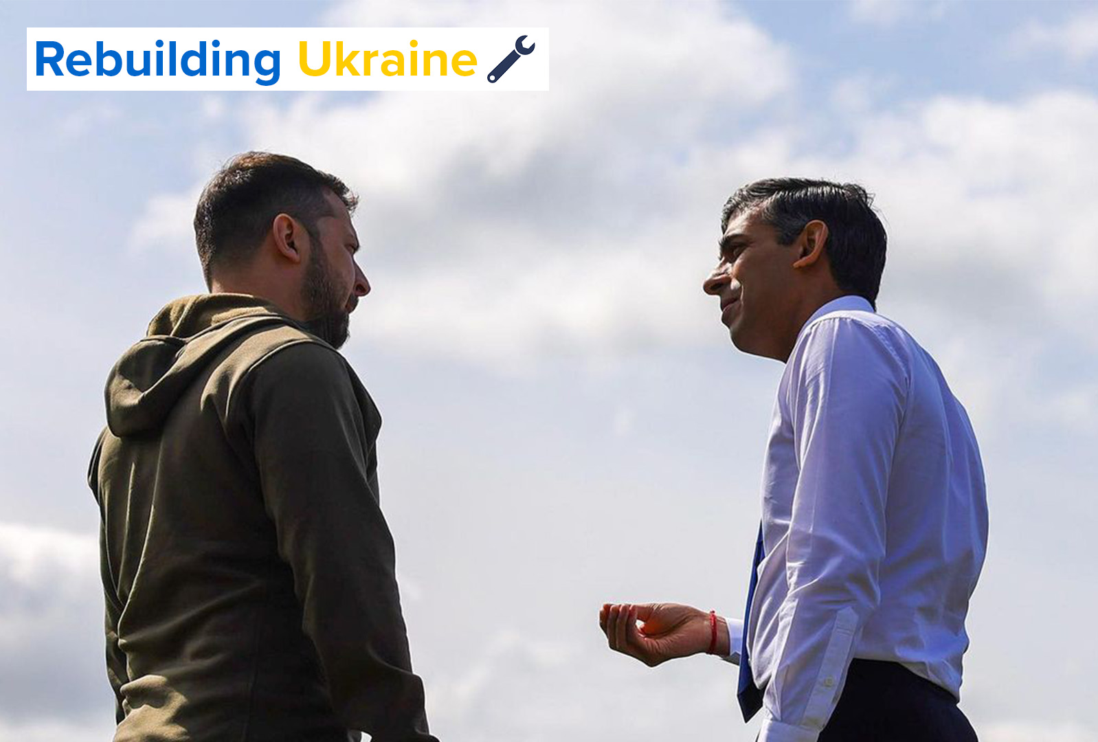 Photo: British Prime Minister Rishi Sunak and Ukrainian President Volodymyr Zelenskyy stand together. Credit: @rishisunakmp via Instagram. https://www.instagram.com/p/CsQyDEEMgeY/
