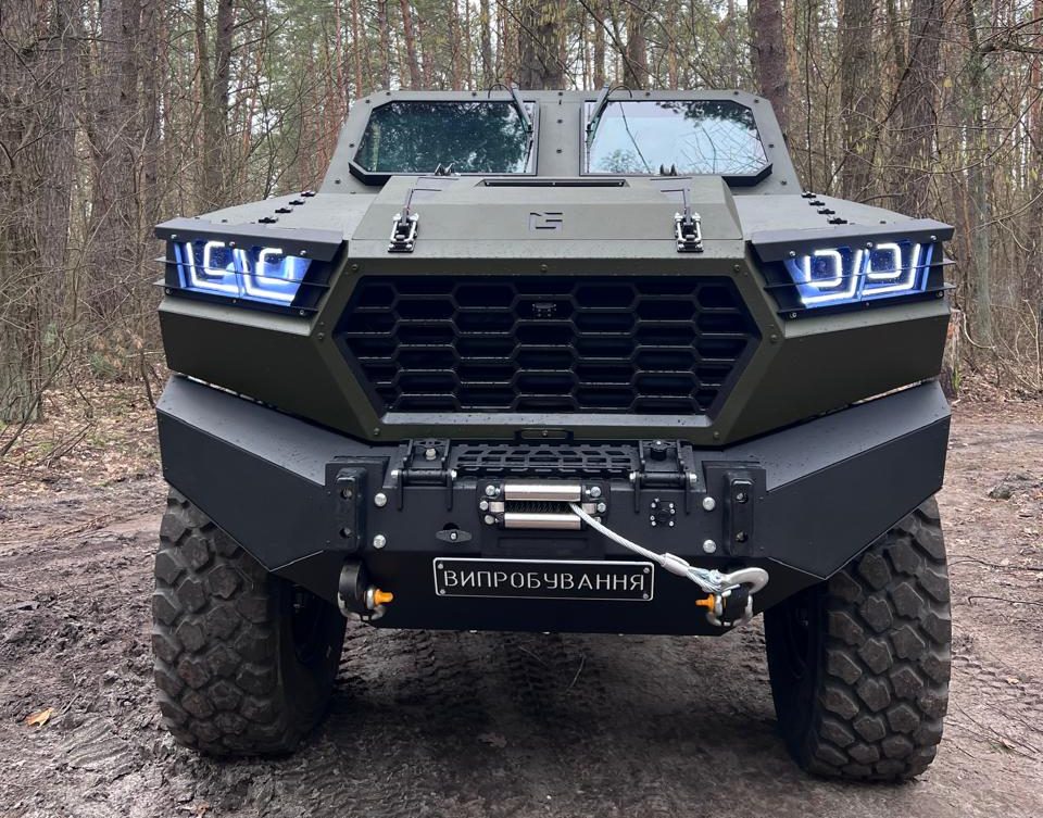 Photo: Ukrainian Inguar3 military armored car during the trial Source: Artem Yushchuk