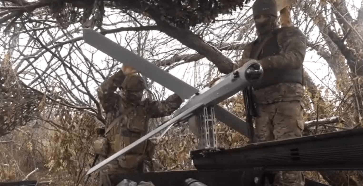 Photo: Russian soldiers prepare a Lancet loitering munition drone for an attack in Ukraine. Credit: Zala Aero