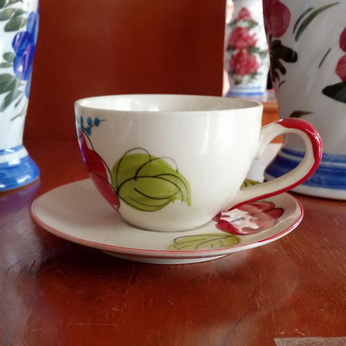 ชุดกาแฟจานรองลายดอก CS3403