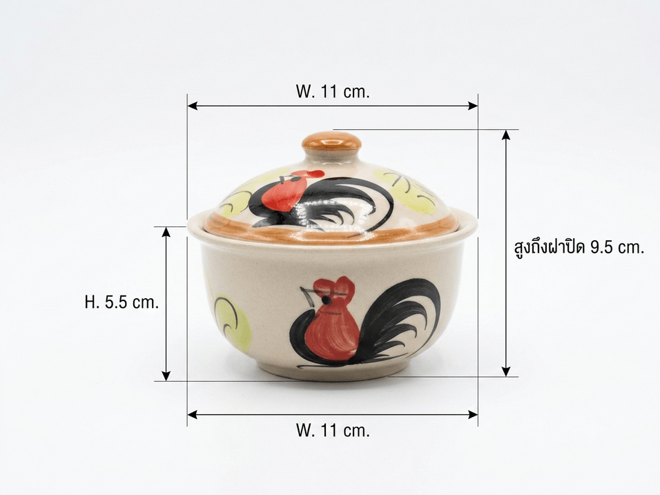 ถ้วยฝาปิดลายไก่ 4 นิ้ว