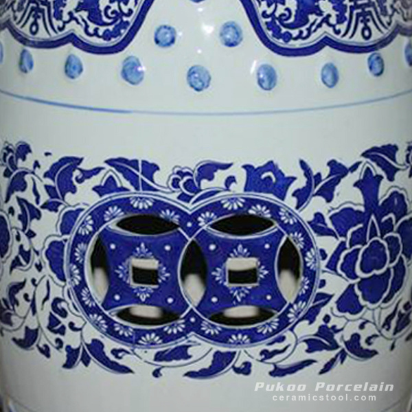 Ryir95_blue and white ceramic decorative stool