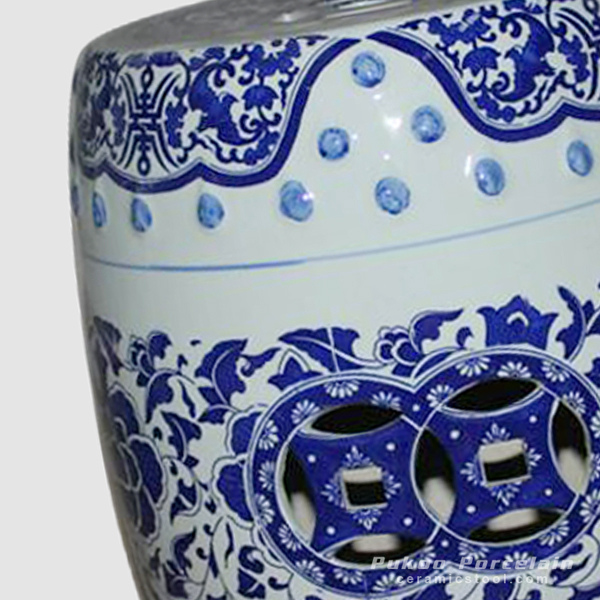Ryir95_blue and white ceramic decorative stool