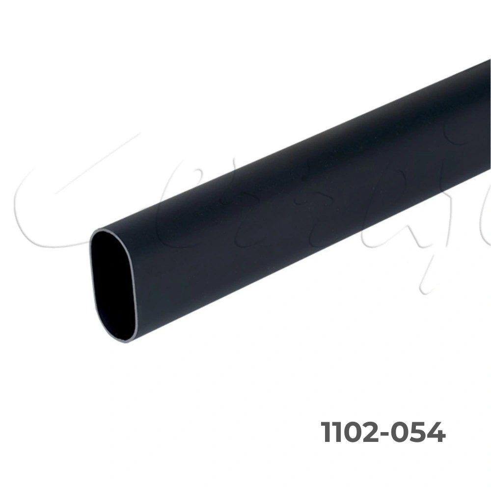 Tubo-oval-cromado-tramo-0-9m-Negro-Mate