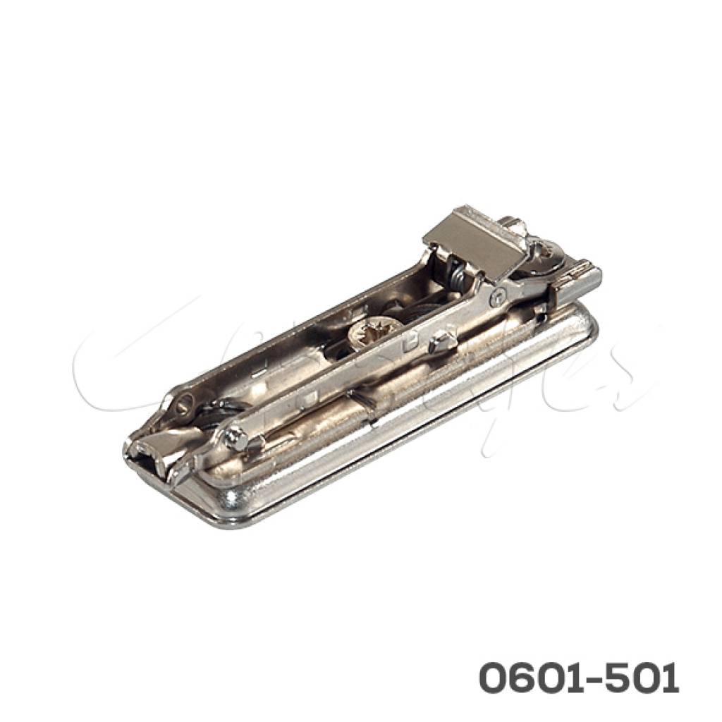 Base para bisagra Salice BAP3M39 "Domi" niquelada H=3mm recta (21+32mm) Zamak de enganche rápido