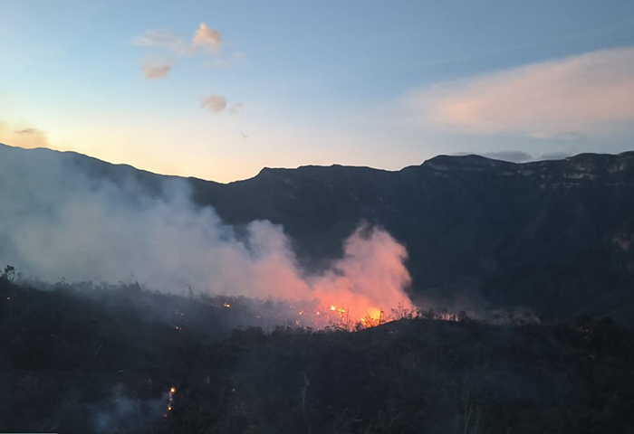 Incendio forestal amenaza la Reserva Chamicero de Perijá en Manaure