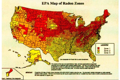 Health Effects CERTI Radon Training Programs EPA Map 