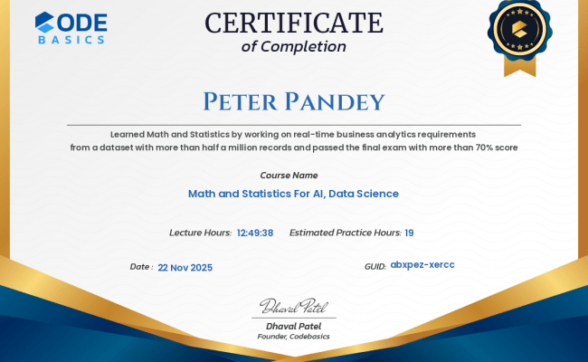 Math And Statistics For Data Science Course | Codebasics