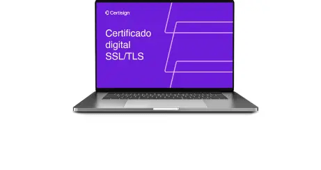 Imagem de um notebook com a logo da Certisign com o Certificado Digital SSL | Certificação Digital | Certisign