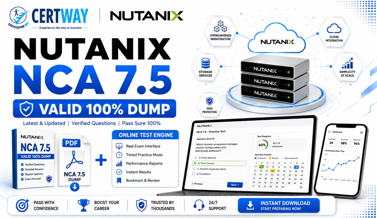Nutanix Certified Associate – NCA 7.5 – UPDATED EXAM DUMP & Practice TEST