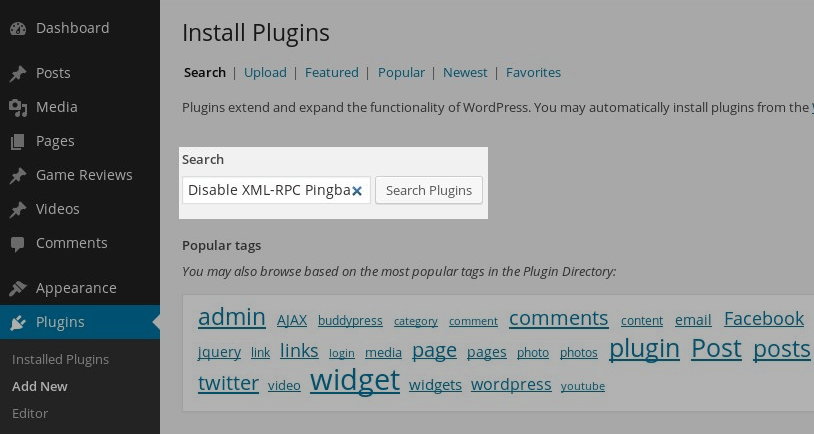 Retrieves an entire sql result set from the database (i.e., many rows). How To Disable The Wordpress Pingback Plugin