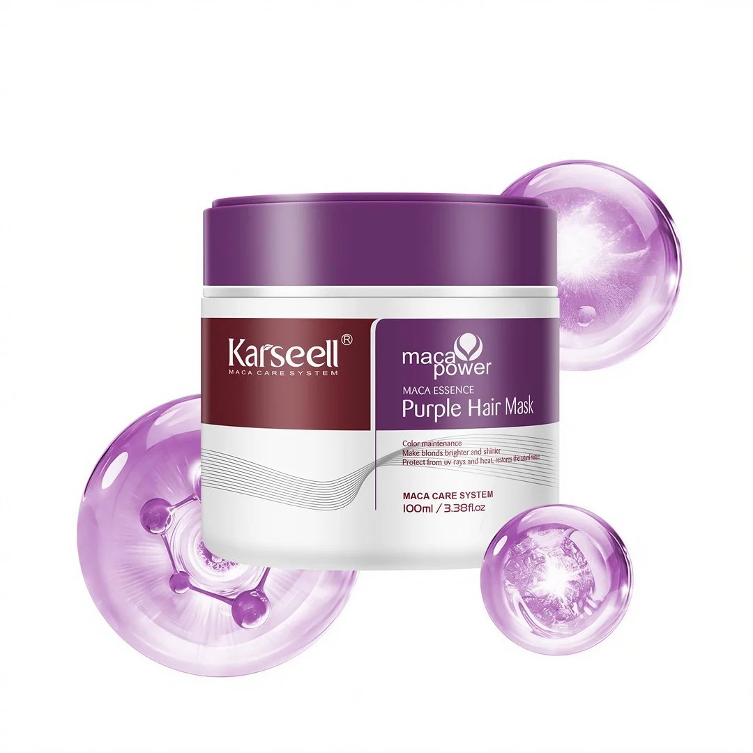 Karseell Masca Nuantatoare Mov 100 ml – Anti-Galben, Pentru Par Blond/Decolorat, Neutralizare Reflexe Calde, Efect Profesional