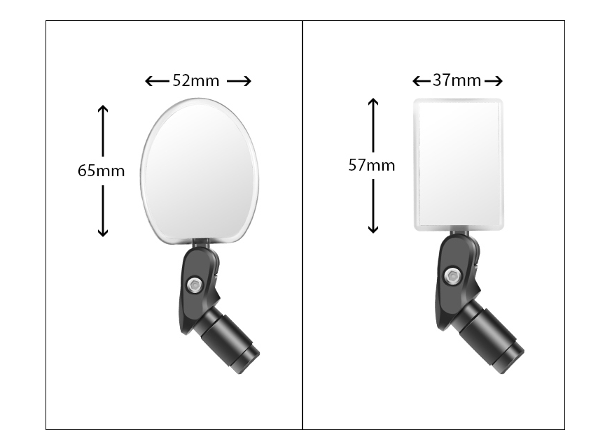 Adjustable bar end swivel joint mechanism on bicycle convex rearview mirror