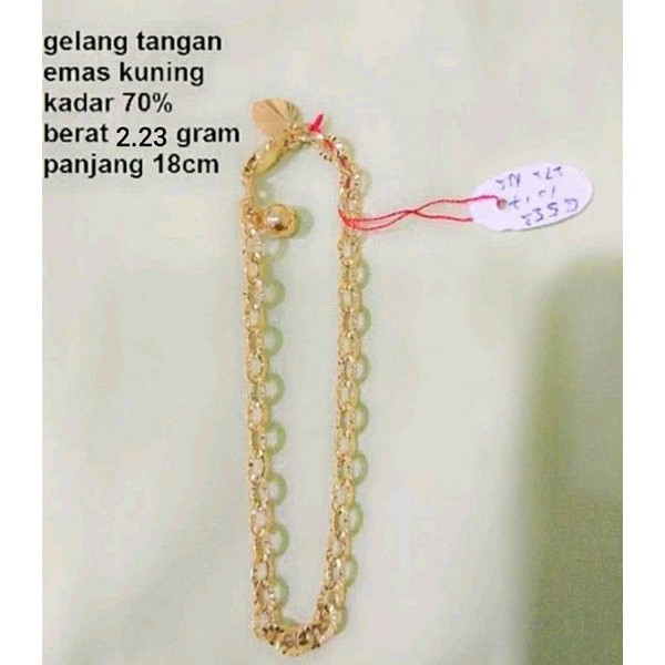 Dan harga emas batangan 1.000 gram yaitu rp 881,6 juta. Rantai Tangan Emas Kuning Kadar 70 Persen 2 05 Gram Shopee Indonesia