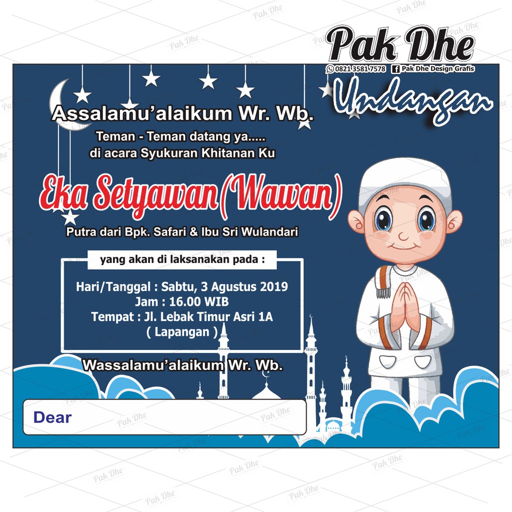 Doa Khitan Undangan Penggambar 