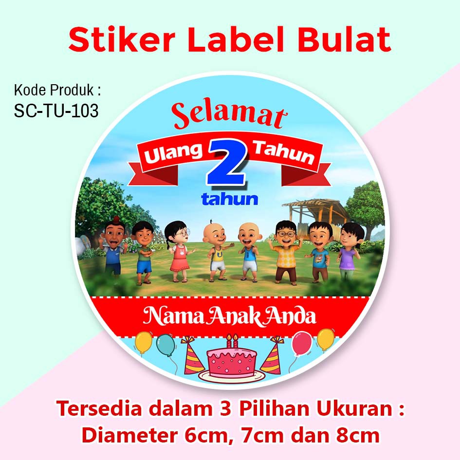 Selamat ulang tahun buat anak. Stiker Label Ulang Tahun Anak Tumpeng Mini Souvenir Box Nasi Upin Ipin Shopee Indonesia