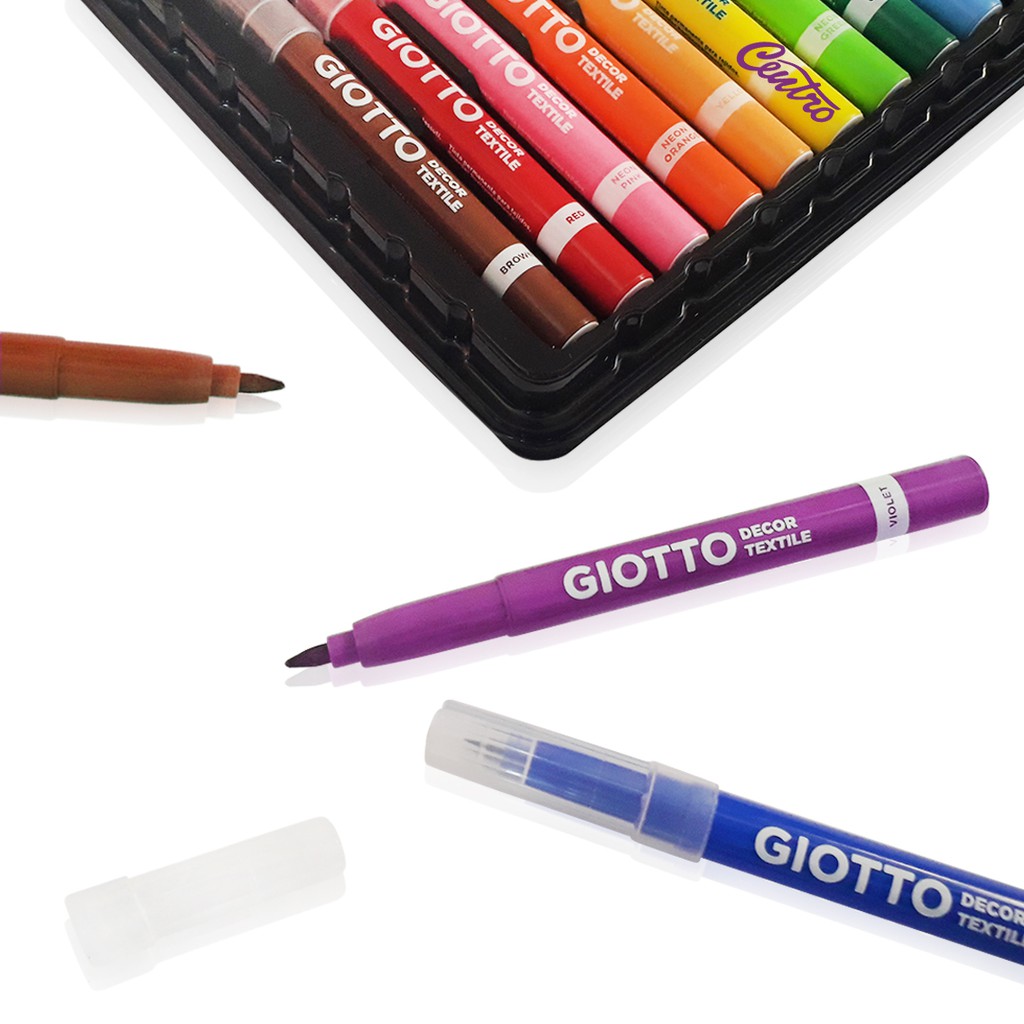 GIOTTO DECOR TEXTILE 12 Warna Spidol Cat Kain Marker Fabric | Shopee  Indonesia