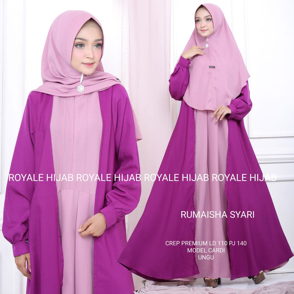 Gamis Syari Polos Cantik Terbaru Rumaisha Ori Ryl Shopee Indonesia