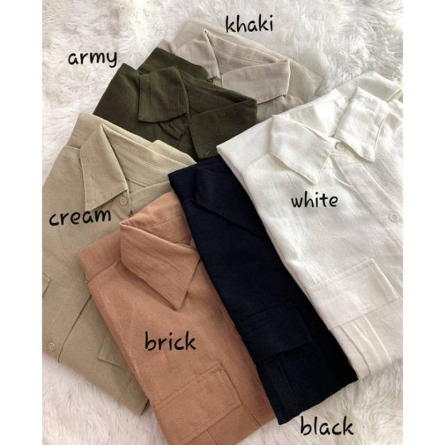 Kemeja wanita lengan panjang K1946 Bahan new cotton linen / Atasan wanita  kemeja casual kantor | Shopee Indonesia