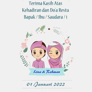 Kartu Ucapan Pernikahan Terima Kasih Souvenir Free Design Isi 100 Shopee Indonesia