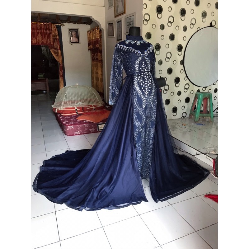 Ada gratis ongkir, promo cod,. Jual Gaun Pengantin Navy Baju Pengantin Gaun Ekor Gaun Slim Shopee Indonesia