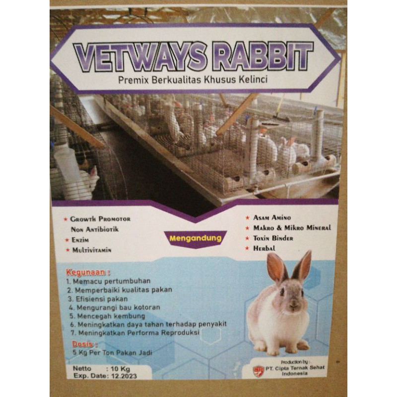 Vetways rabbit premix mineral suplemen multivitamin penggemuk untuk hewan  kelinci djsfarm | Shopee Indonesia
