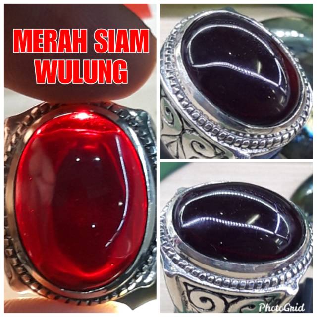 BATU AKIK MERAH SIAM WULUNG HITAM SENTER MERAH | Shopee Indonesia