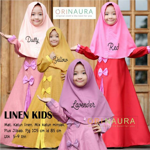 Baju Muslim Gamis Dan Jilbab Anak Usia 5 Sampai 9 Tahun Long