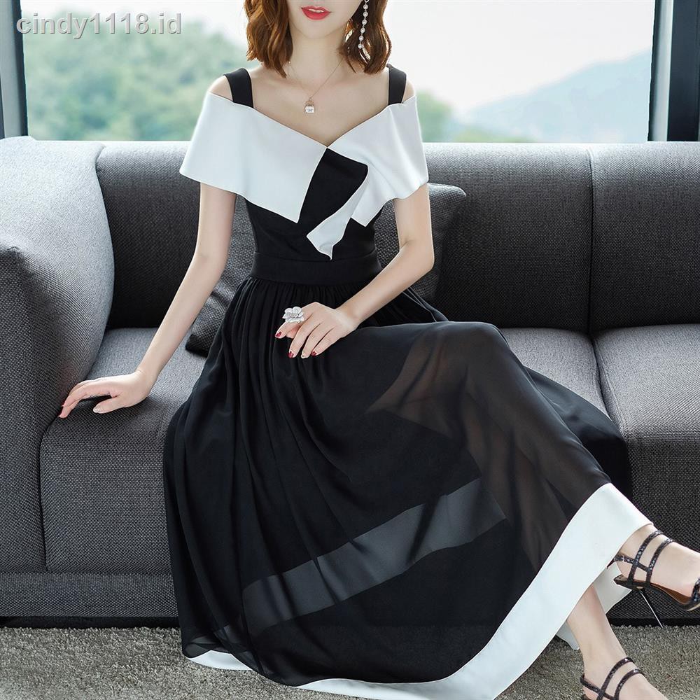Big Yards Dress Summer 2019 New Word Led Show Thin Off The Shoulder 200 Jins Covered Belly Fat Sist Shopee Indonesia