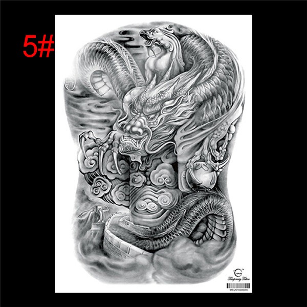 Sticker Tattoo Punggung Full Motif Macan Naga Burung Rubah 9 Pilihan Desain Shopee Indonesia