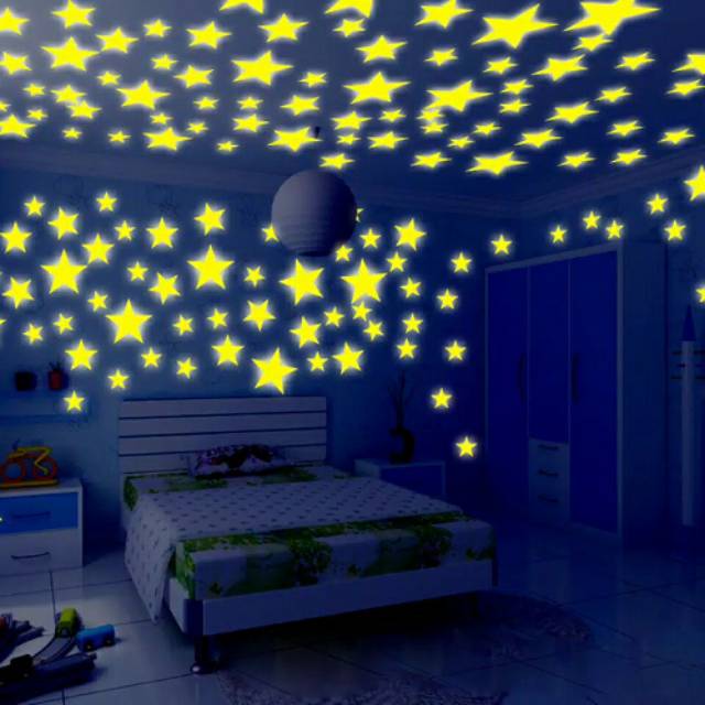 Babalil - Star wall sticker glow in the dark / wallpaper dinding bintang  menyala / lampu tidur | Shopee Indonesia