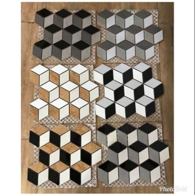 Jual Keramik Mozaik Hexagon 3D Indonesia|Shopee Indonesia 640_X_640_jpg
