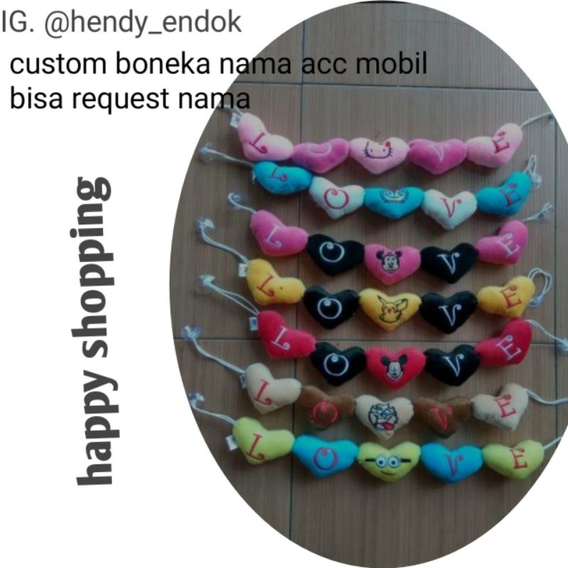 Jual boneka huruf mobil custom