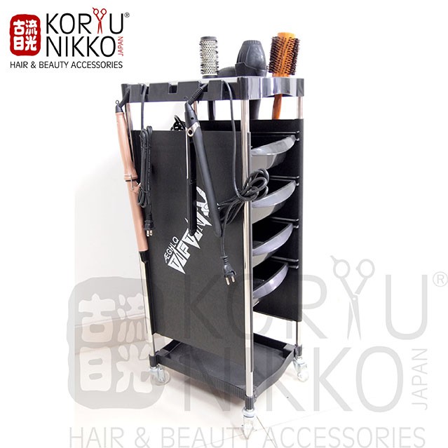 Troli Salon Hair Dressing Trolley Troli Dorong Salon Hitam