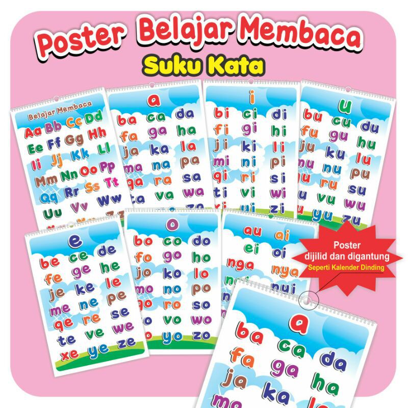 Pada tahap belajar membaca anak tk yang satu . Poster Belajar Membaca Suku Kata Belajar Membaca Untuk Anak Paud Tk Playschool Shopee Indonesia