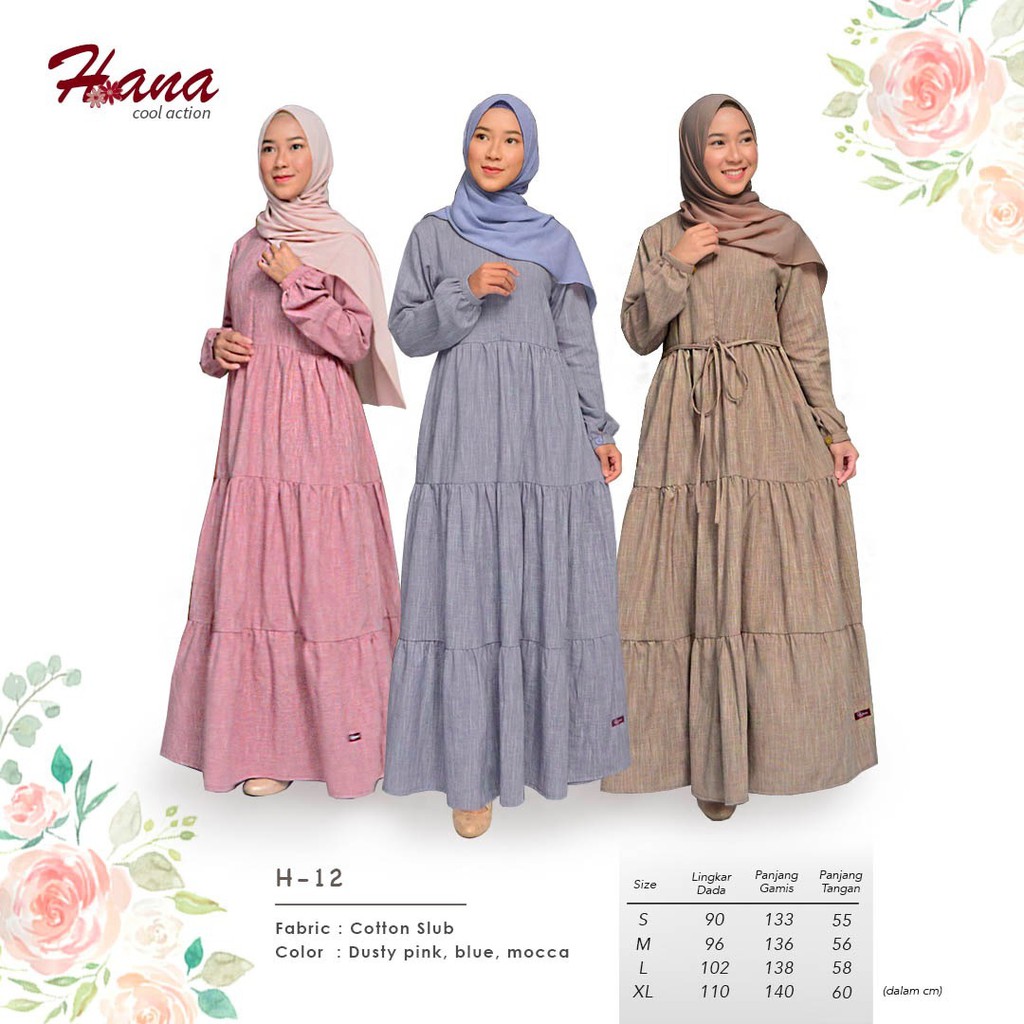 Koleksi Baju Gamis Terbaru Hana 12 Shopee Indonesia