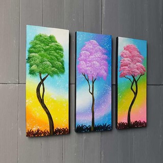 Lukisan Dinding Modern Dekoratif Colorful Pemandangan Pohon 3 Kanvas | Shopee Indonesia 320_X_320_jpg