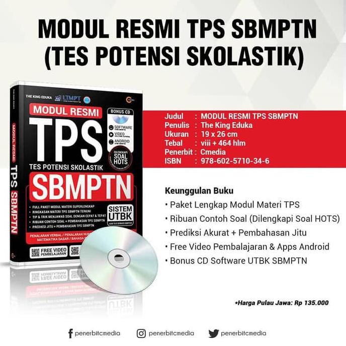 Buku tes potensi skolastik (tps) seri b utbk sbmptn 2020. Buku Modul Resmi Tps Tes Potensi Skolastik Sbmptn Bonus Cd Software Shopee Indonesia