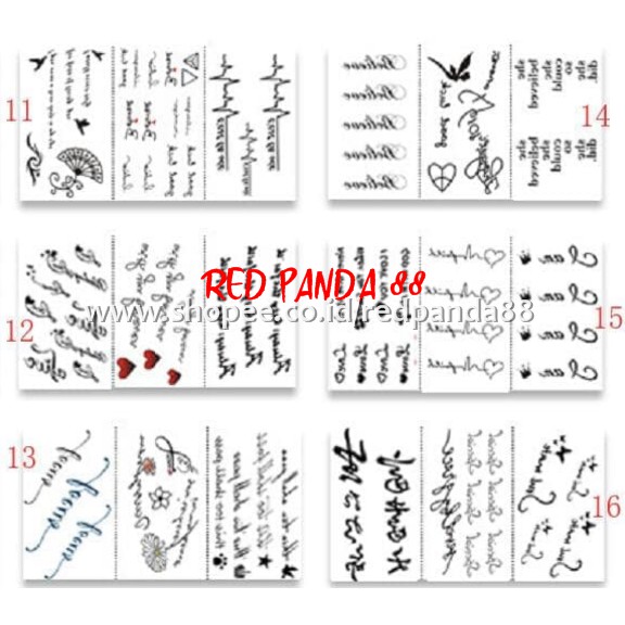 Ready Bandung Tatto Sticker Tato Stiker Temporary Tattoo 1 Lembar Isi 3 Motif Shopee Indonesia