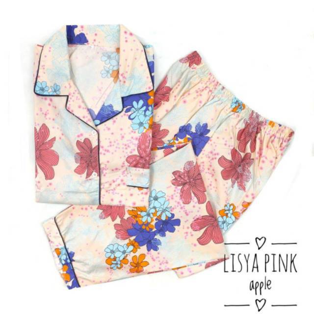 Jangan pilih piyama berbahan satin yang tipis dan kasar, jika anda salah memilih bisa jadi piyama yang anda dapatkan malah berupa bahan satin yang panas. Piyama Dewasa Bahan Saten Apple Motif Bunga Shopee Indonesia