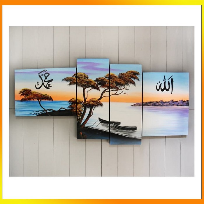 Jual Ms - Lukisan Kaligrafi Pemandangan Tepi Pantai Au-7 Indonesia|Shopee Indonesia 700_X_700_jpg