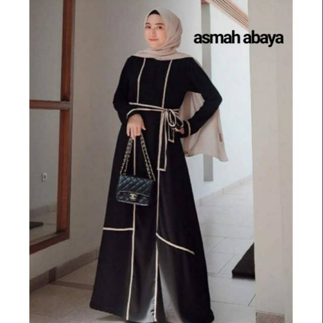 Jual Abaya Gamis Hitam Dress Arab Saudi Bordir Turki Dubai Turkey Abaya  Asmah Indonesia|Shopee Indonesia