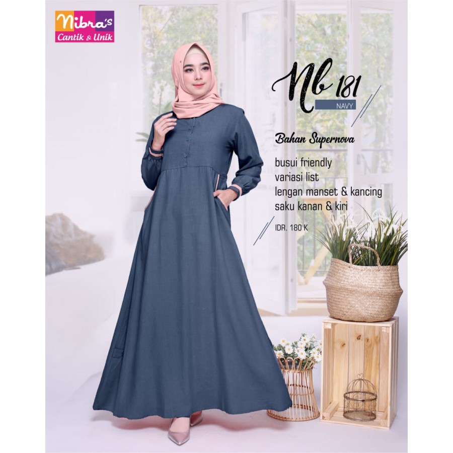Nibras Gamis Terbaru Nb 181 Gamis Syari Gamis Jumbo Gamis Murah