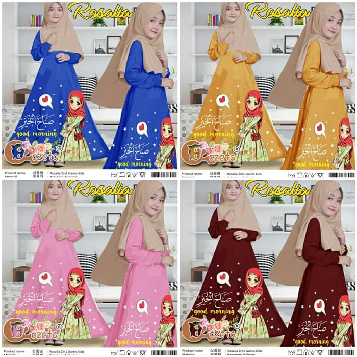 Baju Gamis Anak Balita Polos Azkia Kids Ori Kenzo Orikenzo 7 9