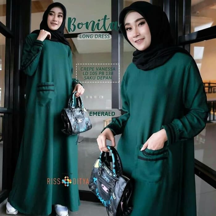 Murah Bonita Long Dress Gamis Muslim Modern Baju Gamis Wanita