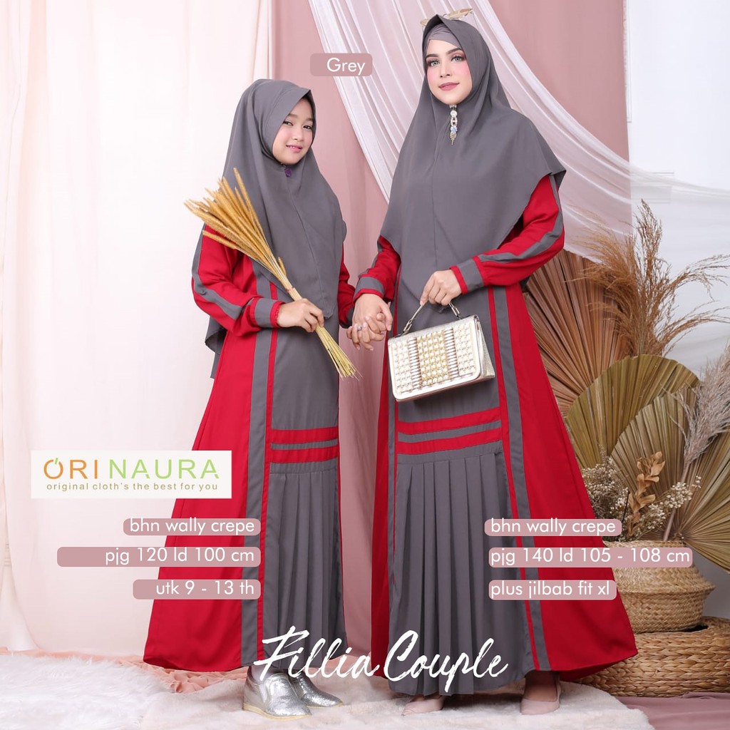 Setelan Gamis Muslimah Couple Ibu Dan Anak Fillia Couple By Ori