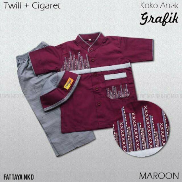 Set Setelan Koko Anak Fattaya Kids Grafik Murah Bagus Berkualitas